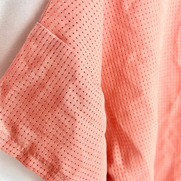 PROLOGUE |🪸👚Coral Net/Mesh Style Fabric Short-Sleeved Blouse Top - Picture 4 of 6